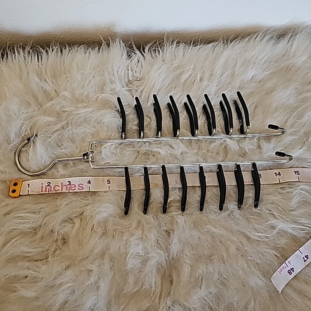 15 metal hangers pants belts ties organizer 12 rose gold with clips